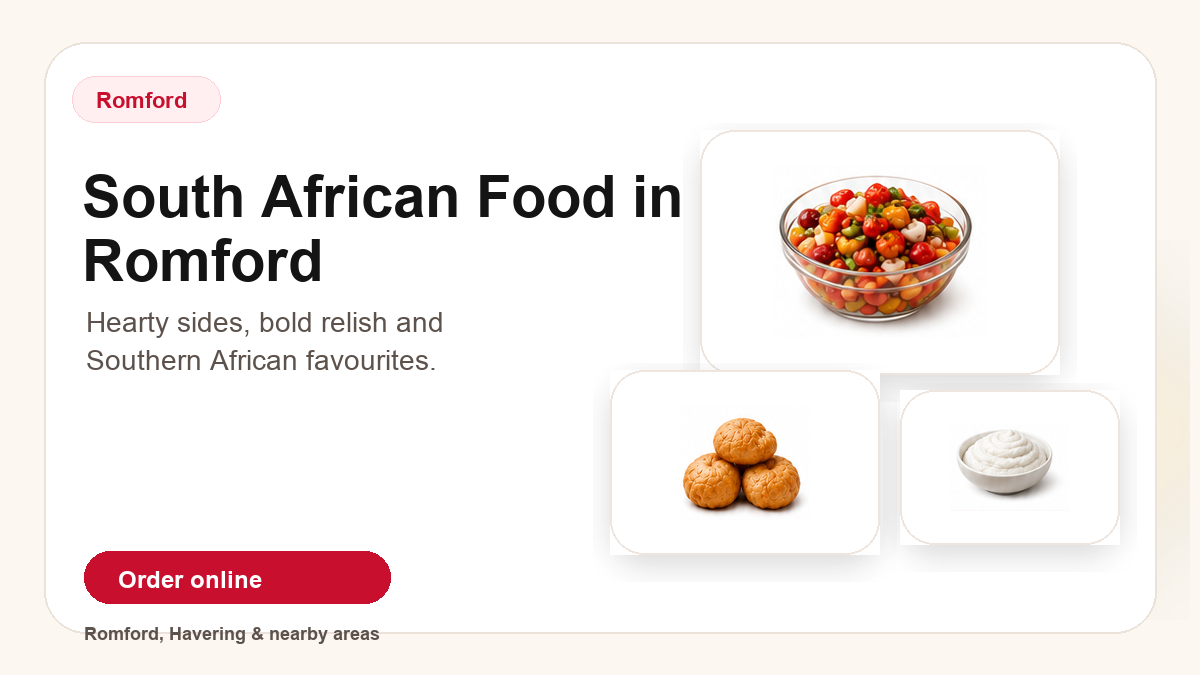 Illustrated Kino blog card for South African food in Romford