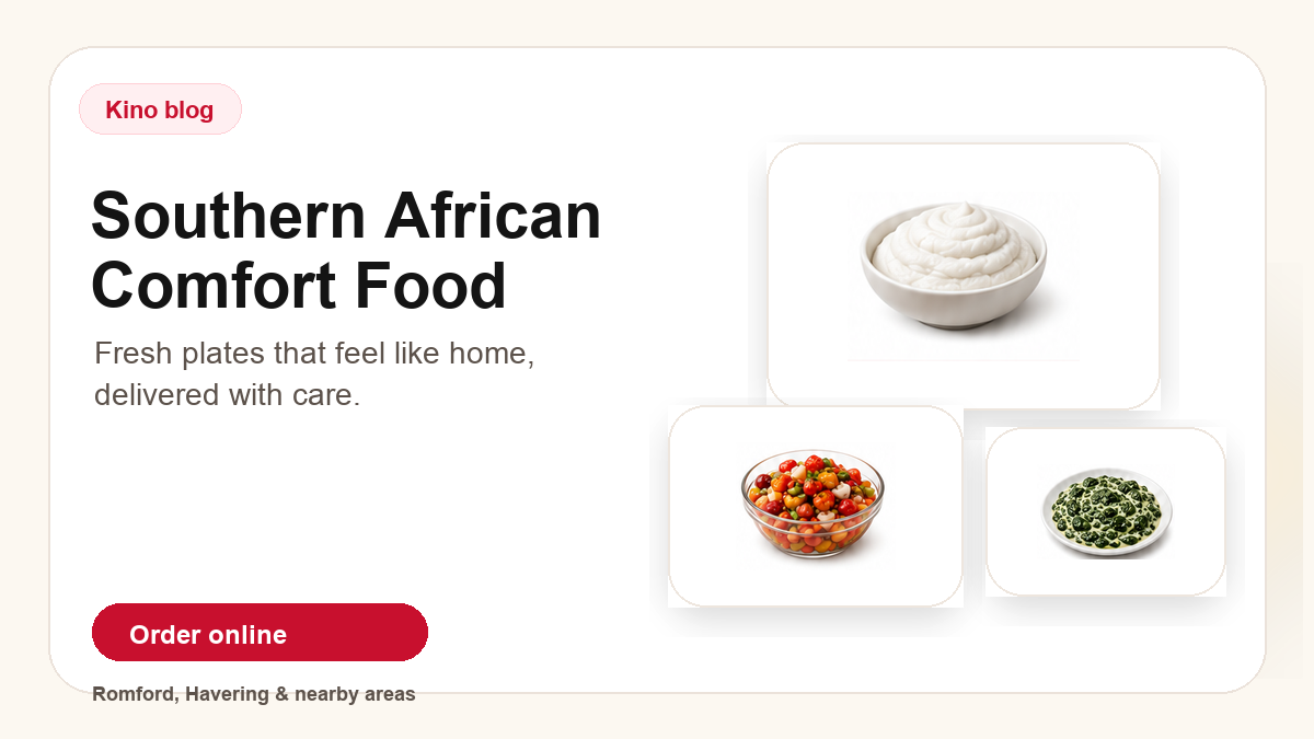 Illustrated Kino blog card for Southern African comfort food