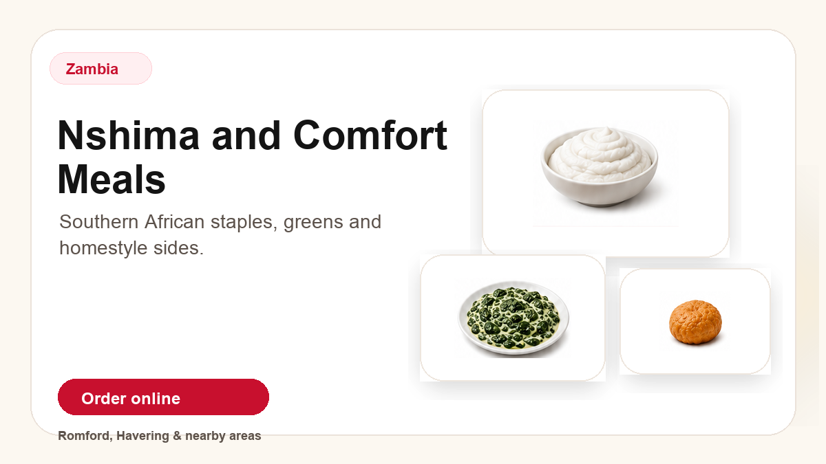 Illustrated Kino blog card for nshima and Zambian comfort meals