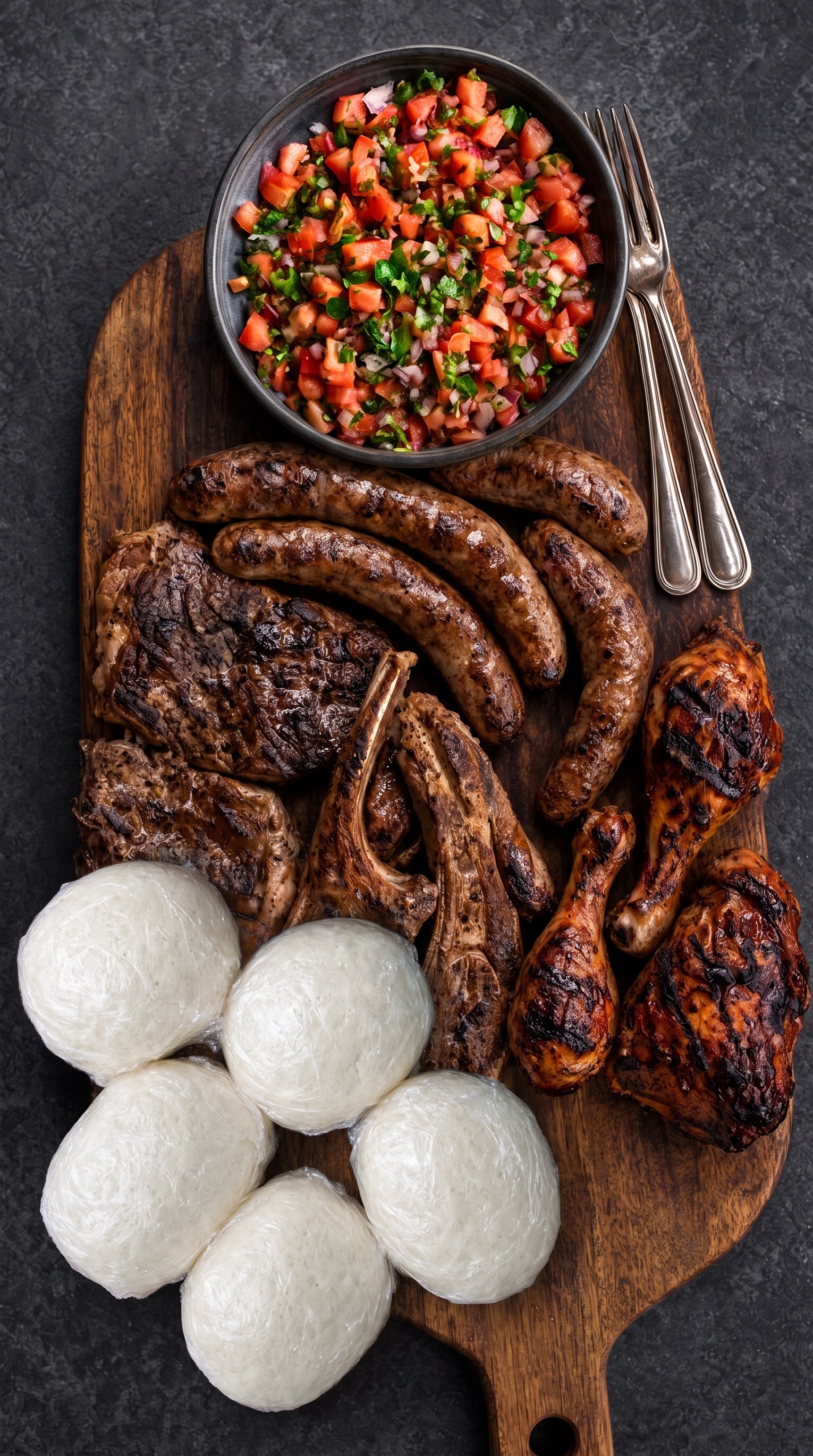 Kino's Home Table for 2 sharing platter with grilled meats, sadza and relish